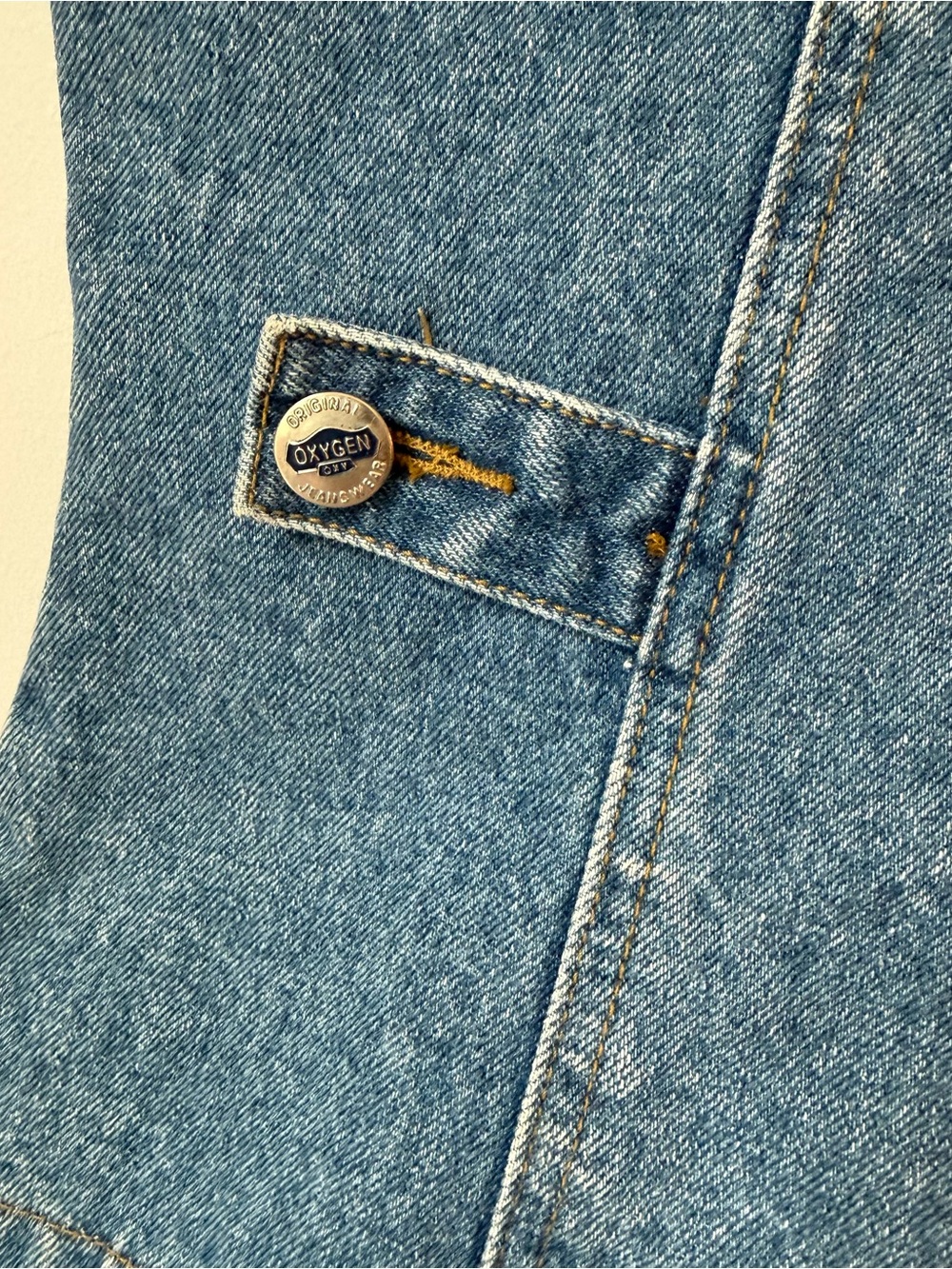 Vintage 90s Women’s Oxygen Denim Vest Zip Up Fitted Sleeveless Top XL - Picture 13 of 15